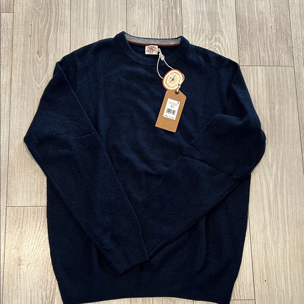 Faherty Navy Crewneck Sweater